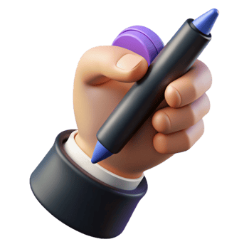 dramatic minimalist Hand Holding a Stylus Pen Cutout premium png