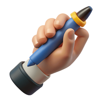 wonderful artistic Hand Holding a Stylus Pen Cutout authentic png