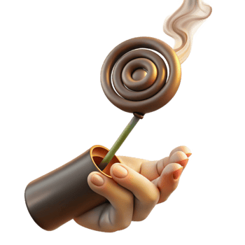dramatic abstract Hand Holding Burning Incense Stick Smoke Trail Isolated genuine png