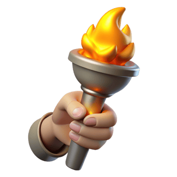 magnificent modern Hand Holding Burning Torch Isolated authentic png