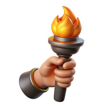 impressive rustic Hand Holding Burning Torch Isolated detailed png