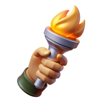 elegant modern Hand Holding Burning Torch Isolated exclusive png