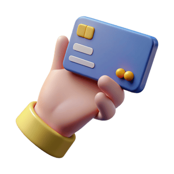 vibrant artistic Hand Holding Credit Card Side View Isolated high quality png