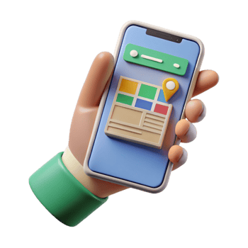 impressive minimalist Hand Holding Smartphone with Website Design Mockup Isolated detailed png