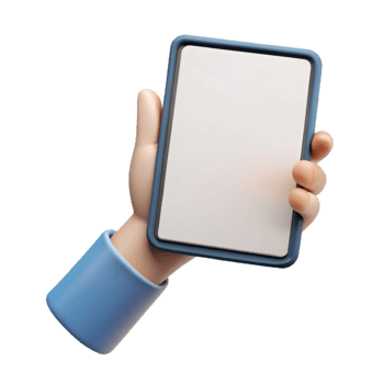 wonderful classic Hand Holding Tablet with Online Course App Transparent Background detailed png