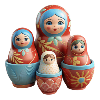 magnificent minimalist Hand Painted Matryoshka Dolls Nesting Set Cutout professional png