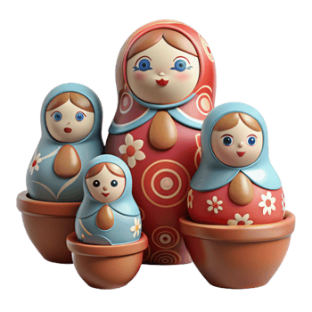 elegant creative Hand Painted Matryoshka Dolls Nesting Set Cutout high quality png