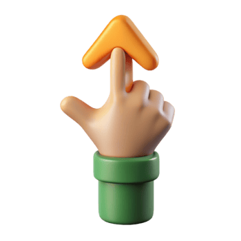 beautiful modern Hand Pointing Upwards Direction Guidance Symbol Cutout authentic png