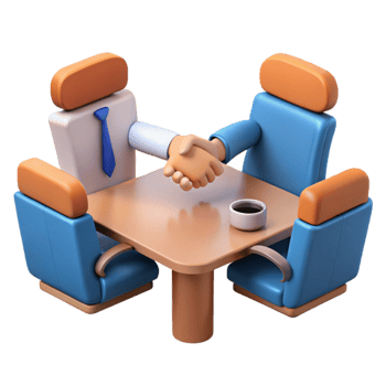 vibrant artistic Handshake Agreement at Conference Table Cutout genuine png