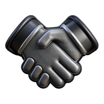 dramatic artistic Handshake Business Deal Icon Cutout White Fill 4K png