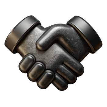 serene abstract Handshake Business Deal Icon Cutout White Fill 4K png