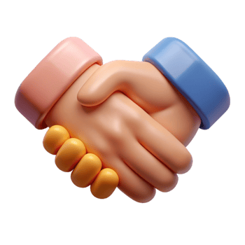elegant abstract Handshake Icon Two Hands Clasped Isolated premium png