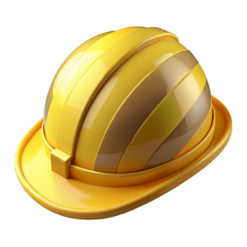 dramatic artistic Hard Hat Yellow with Stripes Cutout 4K png