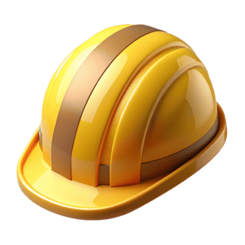 elegant creative Hard Hat Yellow with Stripes Cutout authentic png
