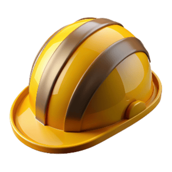 dramatic minimalist Hard Hat Yellow with Stripes Cutout genuine png