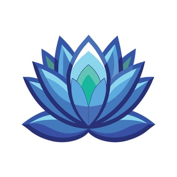 Stunning Blue Lotus Flower Illustration vector