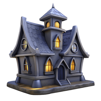 stunning vintage Haunted House Spooky Silhouette Isolated Element exclusive png