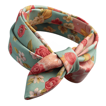 elegant creative Headband Knotted Fabric Floral Print Isolated professional png