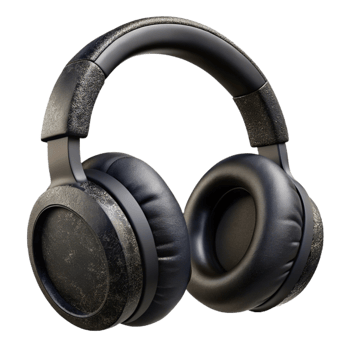 beautiful creative Headphones Black Wireless Isolated on Transparent Background high resolution png