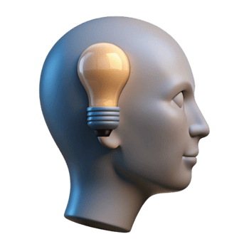 stunning rustic Head Silhouette with Lightbulb Isolated high resolution png