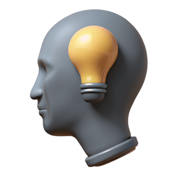 impressive abstract Head Silhouette with Lightbulb Isolated original png