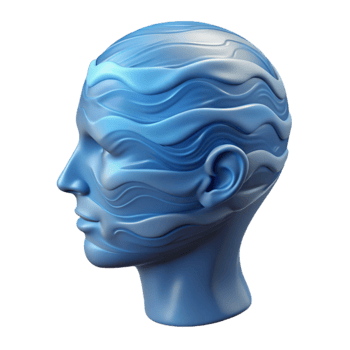 extraordinary vintage Head Silhouette with Calm Waves Transparent Background genuine png