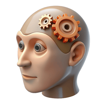 vibrant abstract Head with Gears Inside Transparent Background original png