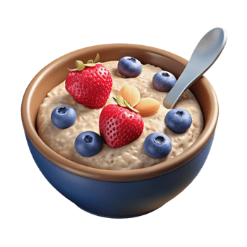 impressive minimalist Healthy Breakfast Oatmeal and Berries Isolated professional png