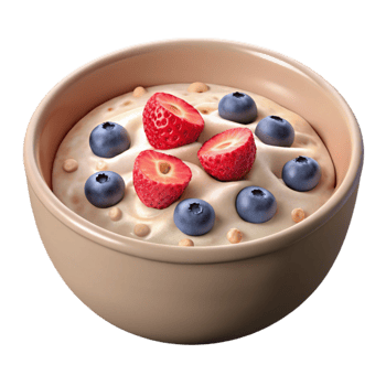 vibrant modern Healthy Breakfast Oatmeal with Berries Isolated original png