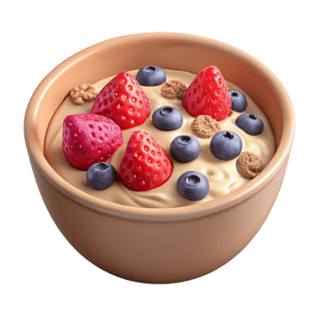 beautiful rustic Healthy Breakfast Oatmeal with Berries Isolated genuine png