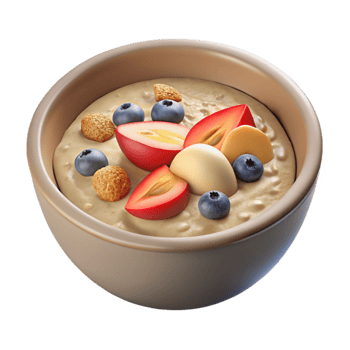 beautiful contemporary Healthy Breakfast Oatmeal with Berries Isolated high resolution png