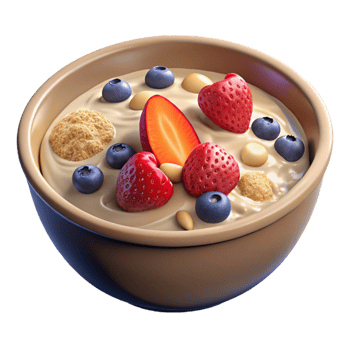 wonderful vintage Healthy Breakfast Oatmeal with Berries Isolated original png