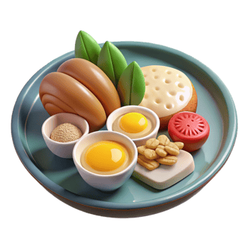 vibrant creative Healthy Breakfast Plate Isolated with Balanced Meal authentic png