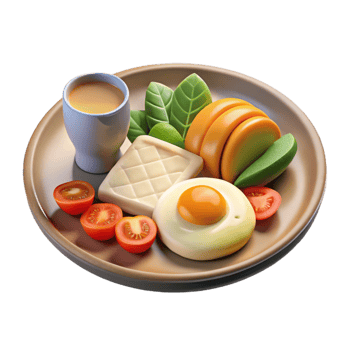 extraordinary modern Healthy Breakfast Plate Isolated with Balanced Meal premium png
