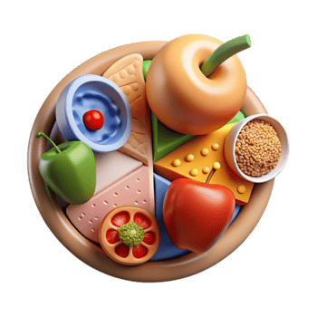 vibrant abstract Healthy Eating Habits Infographic Isolated authentic png