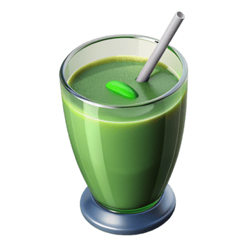 stunning abstract Healthy Green Smoothie in Glass Isolated on Transparent Background detailed png