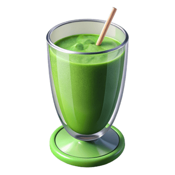 vibrant abstract Healthy Green Smoothie in Glass Isolated on Transparent Background high quality png