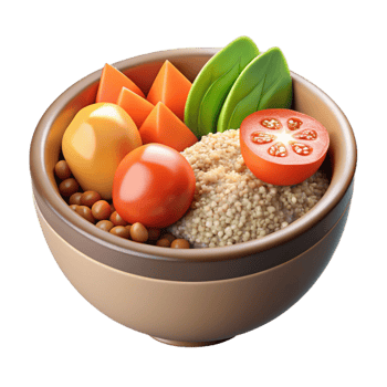 serene abstract Healthy Lunch Bowl with Quinoa and Vegetables authentic png