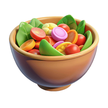 beautiful abstract Healthy Salad Bowl Vibrant Colors Transparent Background original png