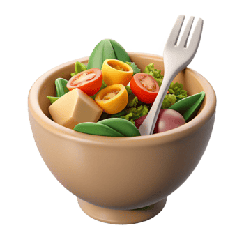 elegant abstract Healthy Salad Bowl with Fork Cutout high quality png