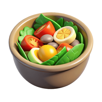 extraordinary artistic Healthy Salad in Bowl Cutout Isolated detailed png
