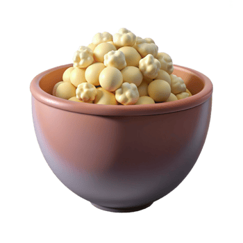 elegant modern Healthy Snack Bowl Popcorn Kernels Isolated authentic png