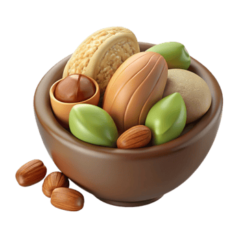 stunning vintage Healthy Snack Nuts and Seeds Transparent Background high quality png