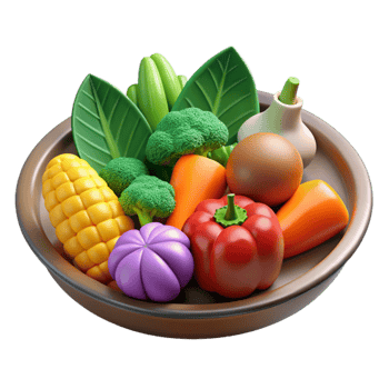 dramatic minimalist Healthy Vegetable Platter Cutout Isolated high resolution png