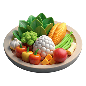 beautiful artistic Healthy Vegetable Platter Cutout Isolated 4K png