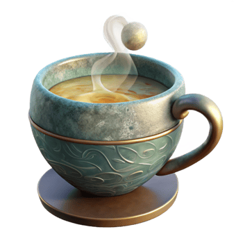 dramatic traditional Herbal Teacup with Steam Transparent Background genuine png