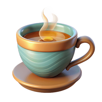 serene modern Herbal Tea Cup with Steam Transparent Background professional png