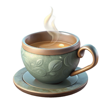 vibrant minimalist Herbal Teacup with Steam Transparent Background original png