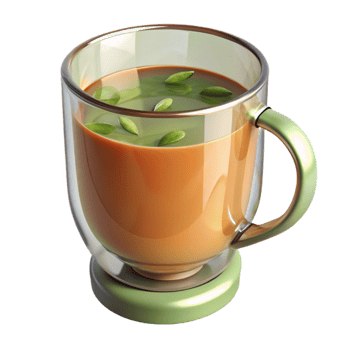 wonderful vintage Herbal Tea in Glass Mug Transparent Background professional png