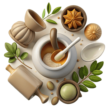 stunning rustic Herbal Tea Ingredients Flat Lay Cutout genuine png
